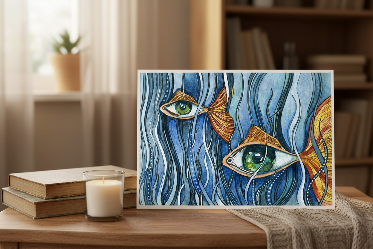 Drifting, not lost - A5 landscape print cosy setting