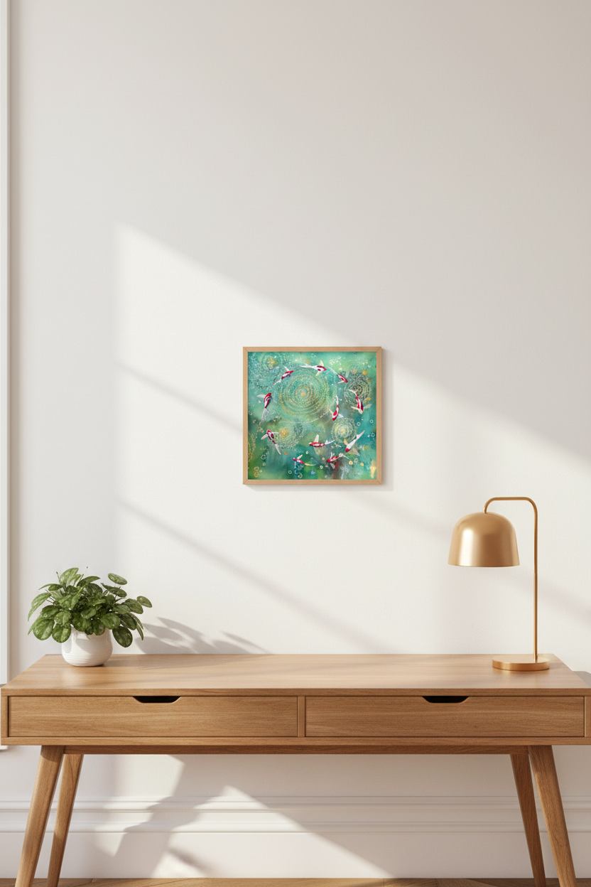 All Things Are Possible art print above a home office desk